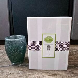 NEW Scentsy VINTAGE GLASS Green Wall Size Plug In Wax Warmer / Night Light